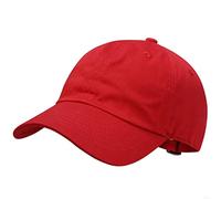 GADIEMKENSD Kids Plain Baseball Cap Unconstructed Fitted Toddler Sun Hat Washed Cotton Kids Baseball Hat Beach Camping Golf Travel for Boys Girls 7-12 Years Red