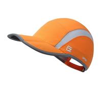 GADIEMKENSD Quick Dry Sports Hat Folding Series Lightweight Breathable Soft Outdoor Run Cap (Reflective, Middle Orange)