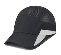 GADIEMKENSD Running Hat Outdoor Hat Unstructured Baseball Cap UPF 50 UV SPF Exercise Run Caps Reflective Breathable Light Sun Hats Quick Dry Mesh Summer Sports Hat Cap for Men Woman Plain Black