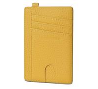 GADIEMKENSD Slim Wallet Minimalist Card Holder RFID Blocking Compact Purse Money Organisers with D-Loop for Lanyard Key Bus Pass Bank Cards for Men Women Business Travel Yellow