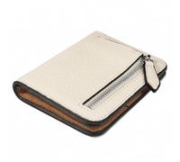 GADIEMKENSD Small Wallet Bifold Credit Card Holder Genuine Leather Coin Purse RFID Blocking Mini Compact Pocket Wallet with Zipper Ultra Slim Minimalist Beige/Brown