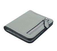 GADIEMKENSD Small Wallet Bifold RFID Credit Card Holder for Men Leather Coin Ladies Purse RFID Blocking Mini Compact Pocket Wallet with Zipper Card Cash Slots Ultra Slim Minimalist Light Grey