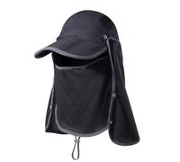 GADIEMKENSD Sombrero de Pesca de Verano para Senderismo Selva Montaña Sol Gorra de béisbol de Secado rápido Cubierta de Cara y Cuello con Solapa Impermeable Gorras Transpirables Negro
