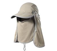 GADIEMKENSD Sombrero de Pesca de Verano para Senderismo Selva Montaña Sol Gorra de béisbol de Secado rápido Cubierta de Cara y Cuello con Solapa Impermeable Gorras Transpirables Caqui