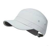 GADIEMKENSD Stretch Army Cap Sport Military Style Sun Hat for Men Women Tripper Cap Summer Cooling Travel Hiking Tactical Cadet Hat Dad Hats Breathable Flat Top Short Bill Corps Hat Light Gray