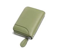 GADIEMKENSD Women Credit Card Holder Small RFID Wallet Zipper for Travel Leather Accordion Wallets Inserts Case Photo Business Cards Organizer Cute Compact Credit Card Slot Cash Slots Light Green