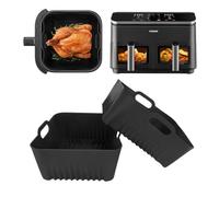 GADITIEK 2 Piezas Molde de Silicona para Cosori Freidora de Aire con Doble Cesta 8,5L Air Fryer, Accesorios Reutilizables Freidora de Aire Insertos de Silicona para COSORI CAF-R901-AEU
