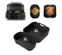 GADITIEK 2 Piezas Molde de Silicona para Philips Airfryer Serie 5000 Dual Basket con vapor-9L,NA550/00, Accesorios Reutilizables Philips Freidora de Aire Insertos de Silicona para Serie 3000 NA350/00