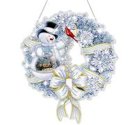 GADITIEK Diamond Painting Doble Cara Decoración Colgante navideña, DIY Pintura Diamante Navidad, Christmas Colgante Ornaments para Principiantes Pared Ventana Hanging Decoración (White)