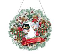 GADITIEK Diamond Painting Doble Cara Decoración Colgante navideña, DIY Pintura Diamante Navidad, Christmas Colgante Ornaments para Principiantes Pared Ventana Hanging Decoración (Red)