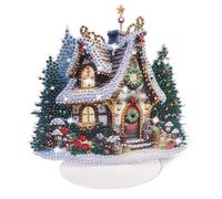 GADITIEK Diamond Painting Navidad DecoracióN de Escritorio, 5D áRbol de Navidad Pintura de Diamante Kits Pintura Para Cristal Kits de Pintura De Diamantes Para (casa del arbol de navidad)