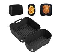 GADITIEK Molde Silicona Freidora de Aire, para Philips Dual Basket Airfryer Series NA350-3000 6L/3L, Insertos para Airfryer, Reutilizables en Lugar de Papel pergamino para Airfryer