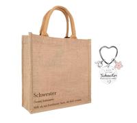 GADITIEK Set de regalo para novia con corazón humano, bolsa de yute y llavero con mensaje de amor personal, cumpleaños, aniversario, Navidad, idea de regalo para mujeres