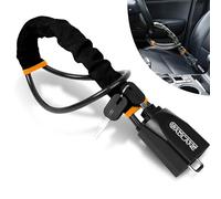 GADLANE Bloqueo de cinturón de seguridad para volante, dispositivo antirrobo de doble bloqueo de coche, dispositivos de seguridad para coche, caravana, con 2 llaves (Negro)