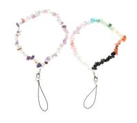 Gadpiparty 1 Juego Colgante De Cadena De Teléfono Móvil Cordones Para Moviles Key Chain Titular Con Cordón Decoración Del Teléfono Cordón Colgante Delicado Encanto Del Teléfono Grava 2 Piezas