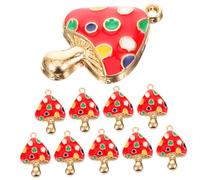 Gadpiparty 1 Juego Colgante De Hongo Champiñones Pequeños Hechizas Colgando Adornos De Setas Hongos Colgantes En Forma De Hongo Encantos De Setas De Metal Joya Aleación 10 Piezas