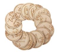 Gadpiparty 1 Juego De 14 Uds. Fotografiar Astillas De Madera Regalo Infantil Tarjetas Mensuales Tarjetas De Hitos Infantiles Regalo De Bebe Bloques De Hitos Círculo De Madera Natural Bebé