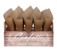 Gadpiparty 1 juego de bandeja de papel kraft para confeti con cajas de pétalos estables para bodas, fiestas, soporte de gran capacidad para flores, cupcakes, piruletas y celebración de cumpleaños