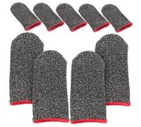 Gadpiparty 1 juego Funda Protectora Para Dedos De Juego Antisudor Punta Fina Sin Costuras Antiestática Para Gamers Guantes Para Dedos Con Agarre Para Pulgar Fibra Plateada Y 10 piezas