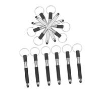 Gadpiparty 10 Juegos Llavero Bolígrafo con Pantalla Táctil Elegante Consejos Aguja Boligrafo para Tablet Rotuladores Touch Anillos De Llavero Kit De Llavero El Plastico Black 12 Piezas X 10