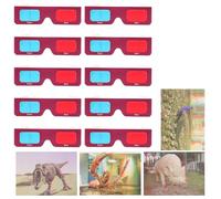 Gadpiparty 10 Piezas Unidades Gafas de Cartón Rojo Azul Lentes Anaglifo para Películas Tv y Experimentos Científicos Gafas para Adultos y Fiestas