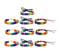Gadpiparty 10 Pulseras de Algodón Diseño Arcoíris, Correas Creativas y Únicas para Festival o Cumpleaños, Kit Colorido para Hacer Pulseras Varios estilos
