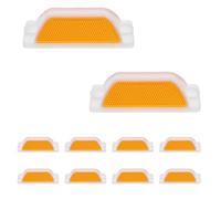 Gadpiparty 10 Unidades Marcadores Reflectantes Seguridad Vial en Autopistas y Caminos Peatonales, de Plástico Policarbonato Amarillo Reflectividad Multiángulo y Alta Visibilidad Nocturna