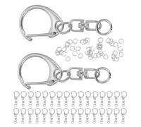 Gadpiparty 100 Hebillas de Resorte de Aleación de Zinc Gancho Giratorio y Cierre en Forma de C para Bisutería, Mochilas y Llaveros en Color Plata