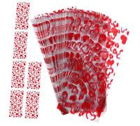 Gadpiparty 100 Piezas Clara Impresión Del Día De La Boda De San Valentín Transparente C Amor Golosinas Bolsas De Plástico Para Dulces Corazón Celofán Favores Bolsa Violonchelo Bolsa De