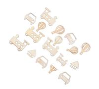 Gadpiparty 100 piezas de rodajas de madera en forma de vehículo, colgantes de madera natural, decoraciones de manualidades para suministros de fiesta y adornos de madera creativos caseros