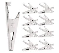 Gadpiparty 100 Pinzas de Cocodrilo de Metal Galvanizadas, Mini Clips de Batería sin Cables, Abrazaderas de Resorte para Pruebas Eléctricas y Proyectos, Paquete de 100 Unidades, Uso Versátil