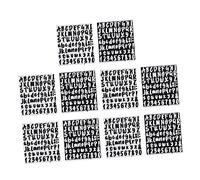 Gadpiparty 10hojas Etiquetas Adhesivas Autoadhesivas Letras y Números Pegatinas De Letras y Números Para Decoración De Ventana y Alfabeto De Vinilo Negro y Blanco