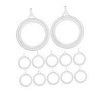 Gadpiparty 12 Piezas Anillas para Cortinas con Ojales Anillas De Plástico Redondas Ganchos para Cortinas Deslizadores Circulares con Ojales Unidades Blancas