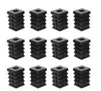 Gadpiparty 12 Piezas de Patas Ajustables Cuadradas con Rosca M8, Tapones de PE y Metal Antideslizantes para Muebles, Evitan Aflojamientos y Deslizamientos