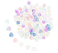 Gadpiparty 120 piezas Cuentas Corazón Espaciadoras para Manualidades DIY Cuentas Sueltas de Vidrio con Orificio Directo de Colores para Pulseras Collares y Decoración Artesanal