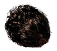 Gadpiparty 1pieza Peluca Mujer Corta Rizada con Flequillo Recto Cubierta de Cabello Sintético para Fiesta y Disfraz Accesorio Versátil para Halloween y Eventos Color Negro y Marrón
