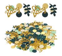 Gadpiparty 2 juegos de papel de confeti para fiestas, hojas, letras y círculos para decoración de mesa y decoración de pasteles, para fiestas de ducha y otras celebraciones