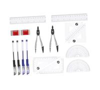 Gadpiparty 2 Juegos Dibujo Geométrico con Regla y Transportador Kit para Matemáticas para Estudiantes