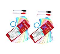 Gadpiparty 2 Juegos Tarjetas de Aprendizaje de Multiplicación Reutilizables con Superficie Borrable y Bolígrafos Educativas de Matemáticas para Incluye Anillo para Organización y Rápido