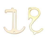 Gadpiparty 2 Piezas Abrepuertas sin Contacto Diseño Ysk14/ysk08, Llavero para Manija de Puerta y Botones, Aleación de Zinc, Dorado, Portátil, para Presionar Botones de Varios estilos