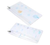 Gadpiparty 2 Piezas Bolsas de PVC con para Cuaderno Organizador de Funda para Tarjetas de Visita Accesorio de Encuadernación de Anillas para Oficina y Estudiantes