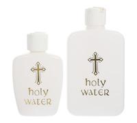 Gadpiparty 2 Piezas Botellas Decorativas de Agua para Ceremonias Religiosas y Rituales, Botella de Bendición Reutilizable de 100ml y 60ml, Material Pp Fácil de Limpiar