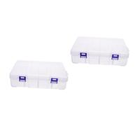 Gadpiparty 2 Piezas caja de almacenamiento de plástico contenedor de almacenamiento recipiente cajas de almacenamiento largo contenedor de uñas cajas organizadoras de manualidades el plastico