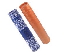 Gadpiparty 2 piezas Caja para Almacenar Pergaminos y Caligrafía Tubo Telescópico Extensible Diseño Porcelana Azul y Dorado para Obras de Arte y Posters