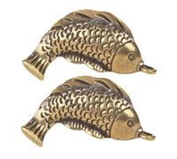 Gadpiparty 2 Piezas Colgantes de Pescado de Latón Vintage Mini Adorno Retro para Llaveros Pulseras y Collares Ligero y Portátil para Manualidades Feng Shui