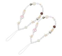 Gadpiparty 2 Piezas Correa de Muñeca Cuentas para Cámara Atractiva Correa de Muñeca para Celular Pulsera de Cuentas para Teléfono para Mujeres y Niñas para Celular