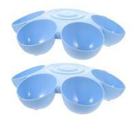 Gadpiparty 2 Piezas Cuenco para Perros y Gatos en Forma de Flor 6 Divisiones, Plástico Resistente, Superficie Lisa y Fácil de Limpiar, Adecuado para Comida y Agua de Mascotas