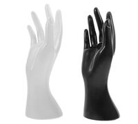 Gadpiparty 2 Piezas de Estatua de Mano para Exhibición de Pulseras y Anillos, Modelo de Mano en Vinilo Negro y Blanco, Accesorio Práctico para Organización y Decoración de Joyería