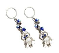 Gadpiparty 2 Piezas Llavero de Búho Ojo Malvado Azul para Coche, Elegante