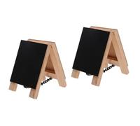 Gadpiparty 2 Piezas Pizarra de Madera de Mesa con Base Estable Pizarra Doble Cara para Decoración y Señalización Mini Letrero de Madera para Notificaciones y Mensajes